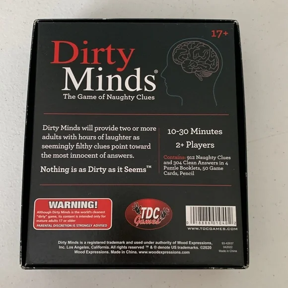 Dirty Minds Board Game The Game of Naughty Clues Black Red 17+ • - Picture 2 of 3